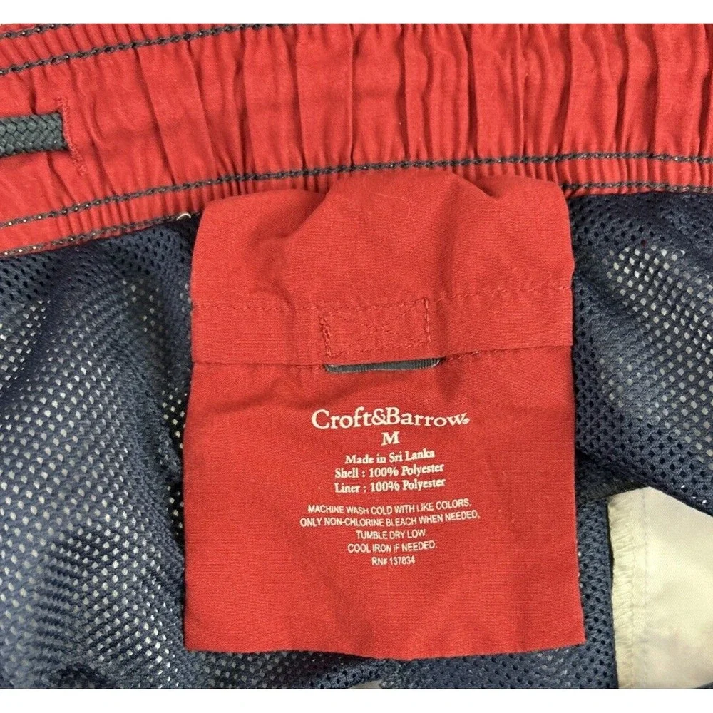 Croft & Barrow Medium Tropical Blue  Swim Trunks‎ Board Shorts Lined Hybrid